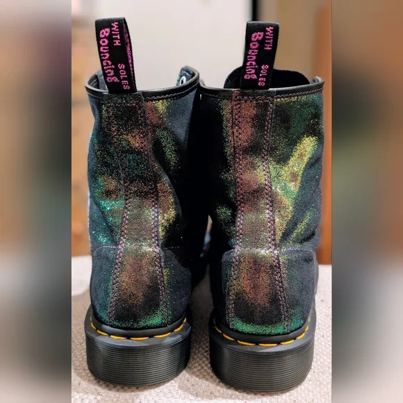 Dr Martens 1460 Disco Iridescent Suede Lace Up Boots Size 10 Doc Martens - Picture 5 of 12